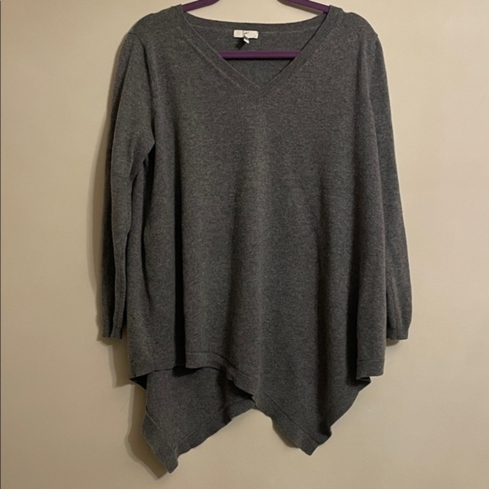 Joie Wool/Cashmere Gray V-Neck Sweater